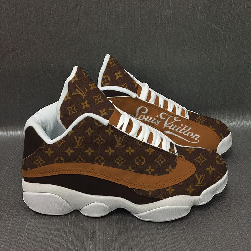 Louis Vuitton Lv White Brown Air Jordan 13 Sneakers Shoes For Men Women Ht  - BlueFarmDeco